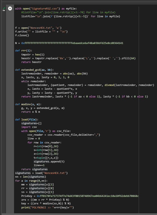 POLYNONCE ATTACK use BITCOIN signatures as a polynomial to an arbitrarily high power of 128 bits to obtain a private key